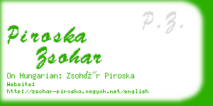 piroska zsohar business card